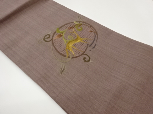 優しさ溢れる紬袋帯？　刺繍　切り嵌め 優しさ溢れる紬袋帯？ 刺繍 切り嵌め 【公式通販】